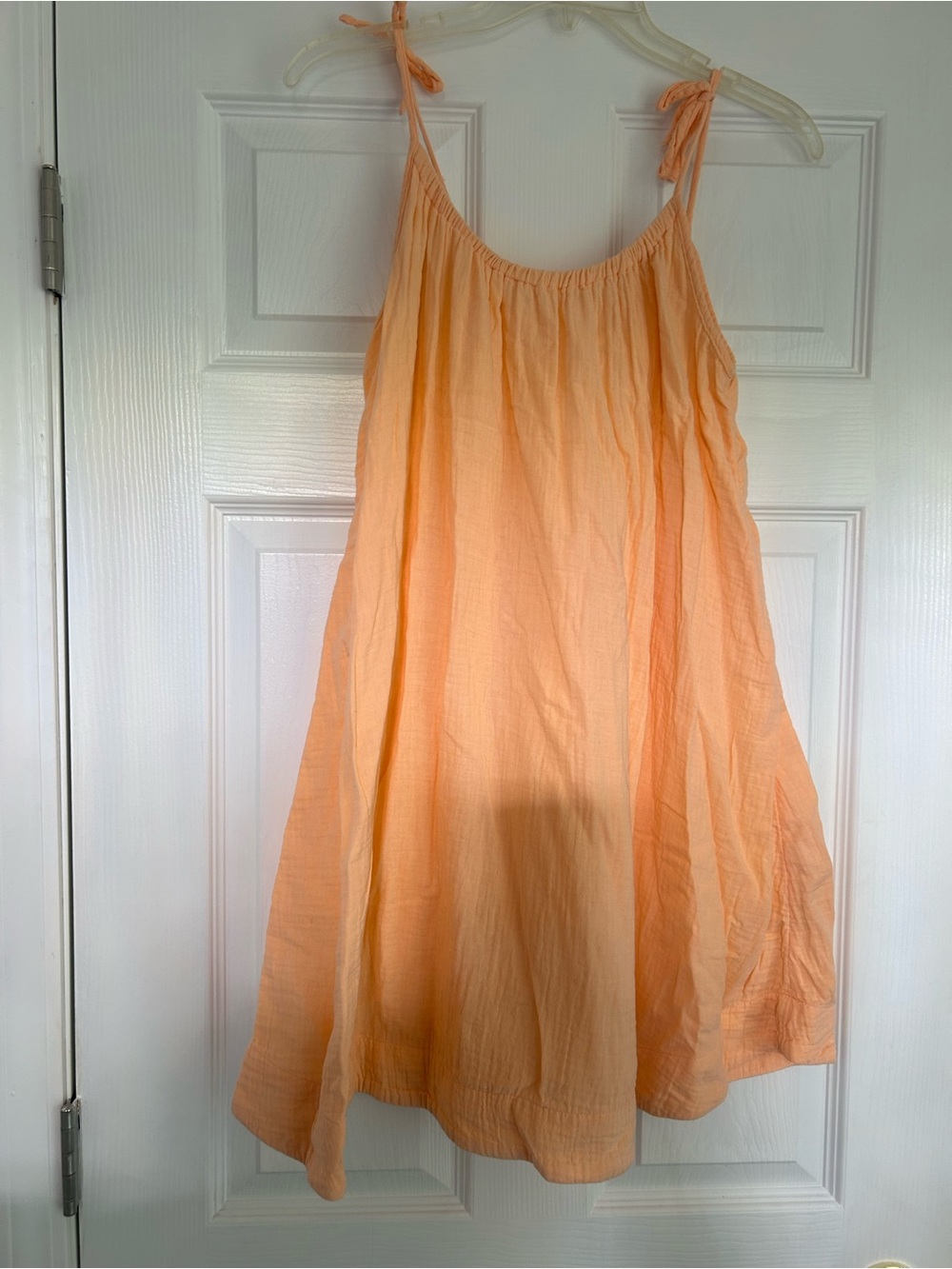 One size Soma Peach pale orange sorbet Smocked Strap Sundress EUC
